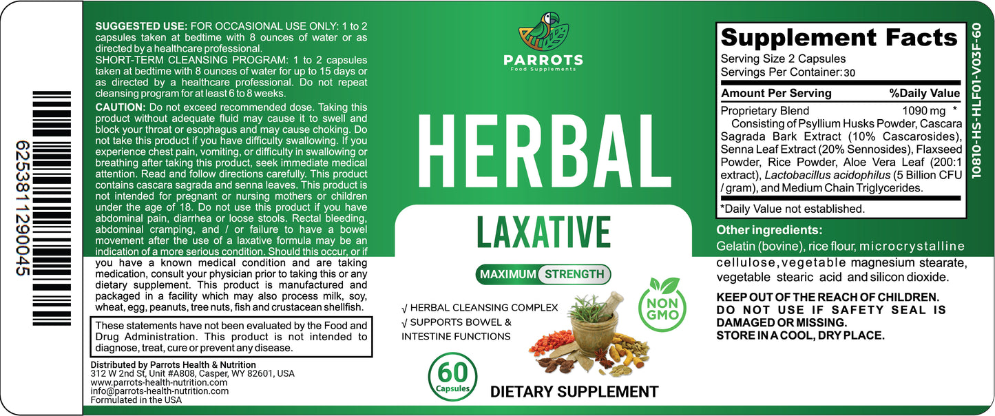 Herbal Laxative 60 Capsules