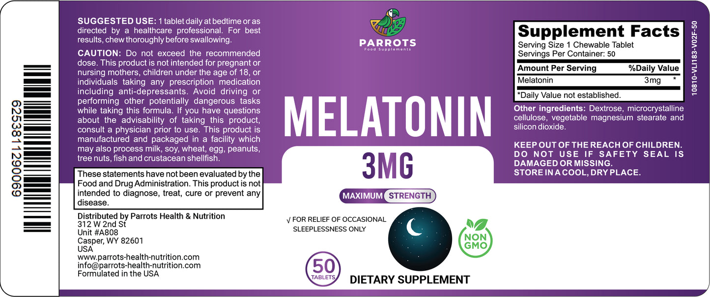 Melatonin 3 mg 50 Tablets